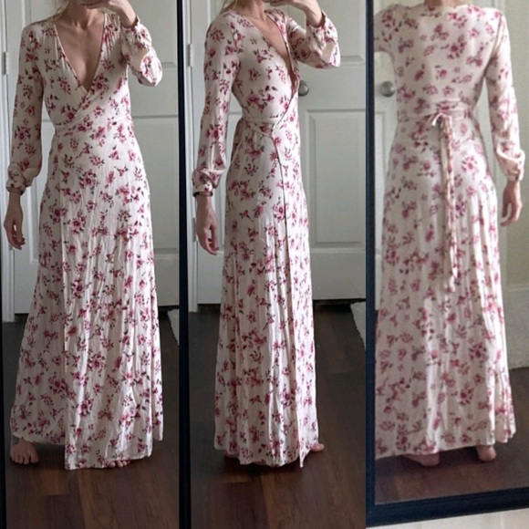 Amuse Society Dresses & Skirts - REVOLVE Amuse Society AmuseSociety pink green floral long sleeve maxi dress